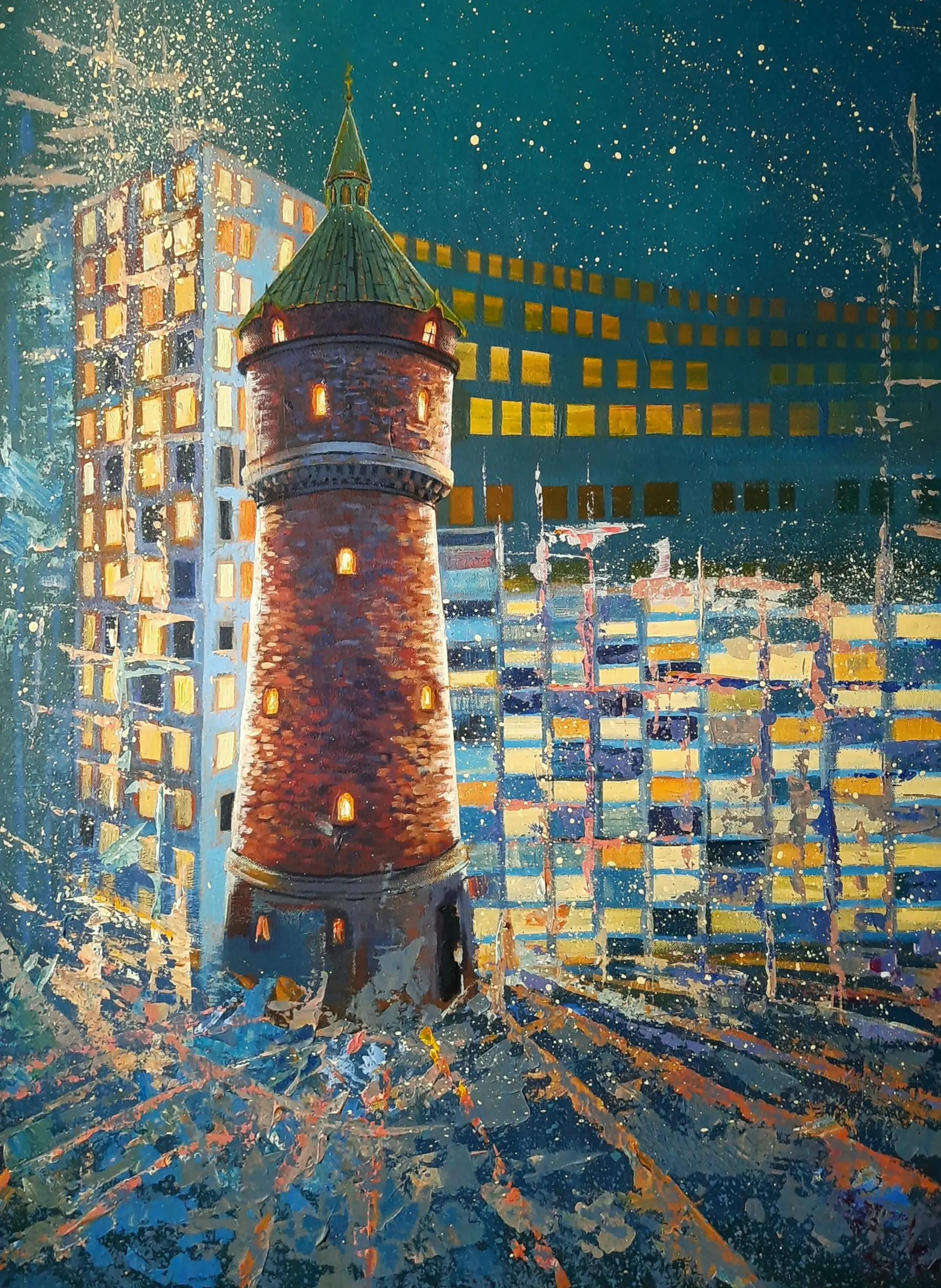 Interconnection — acrylic on canvas painting