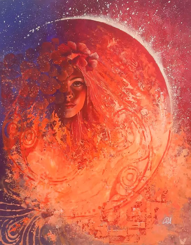 Ancient Fire — acrylic on canvas painting