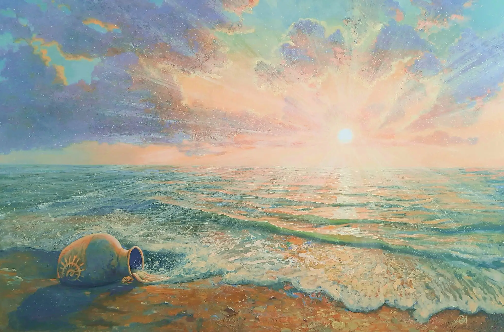 Beginning — acrylic on canvas painting
