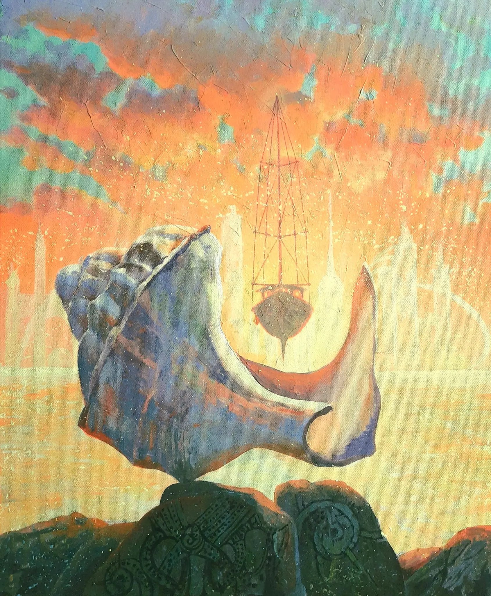 Time of weightlessness — acrylic on canvas painting