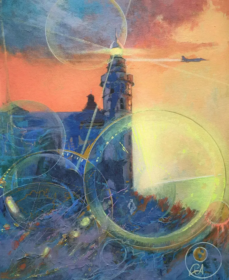 Watching — acrylic on canvas painting