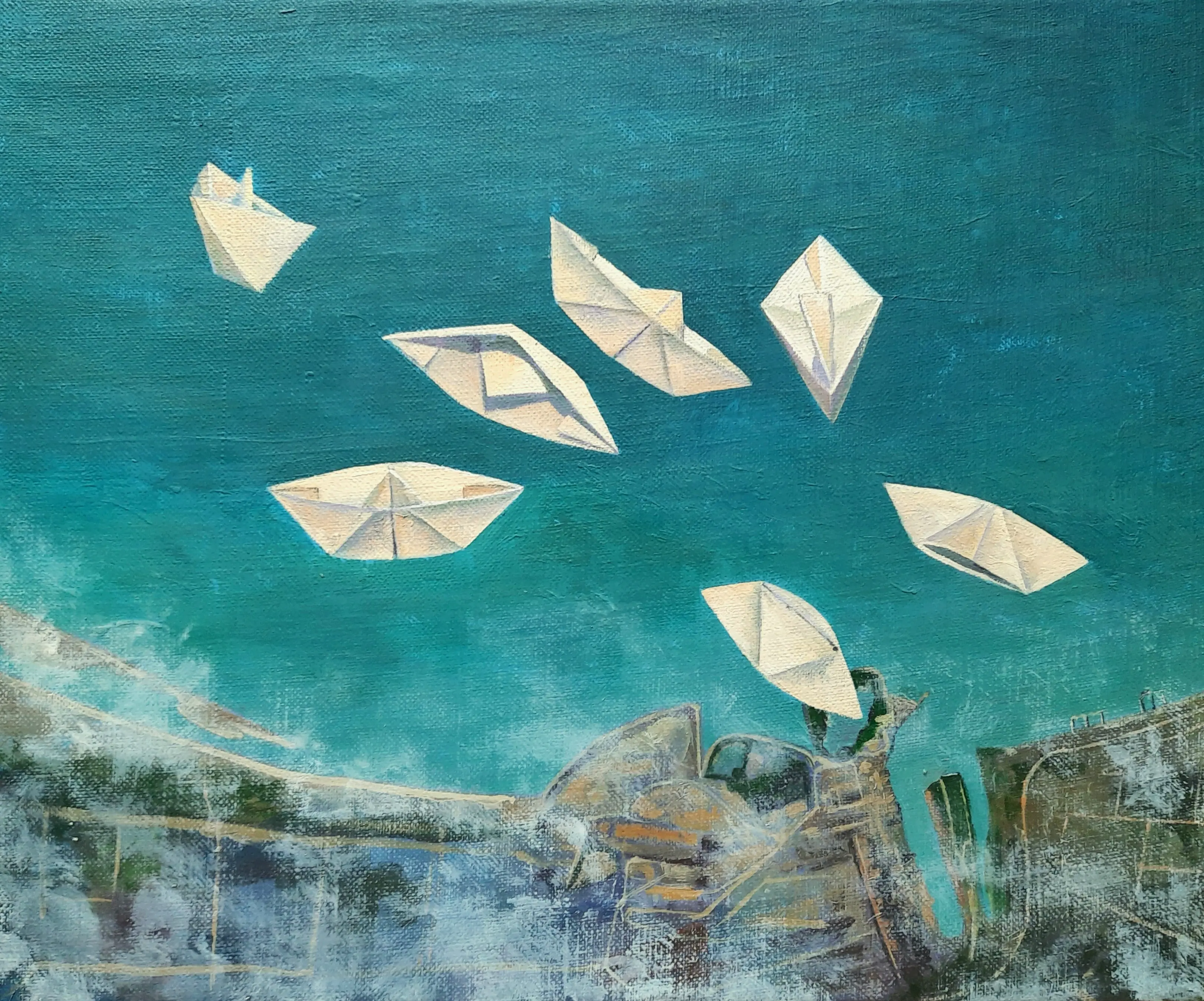 Fly away — acrylic on canvas painting